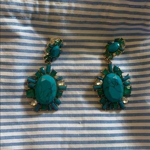 Banana Republic turquoise gold statement earrings